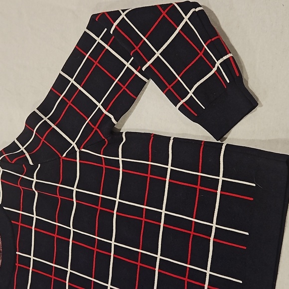 MNG by Mango Plaid Windowpane Pullover Sweater Women's Size M - Picture 5 of 7